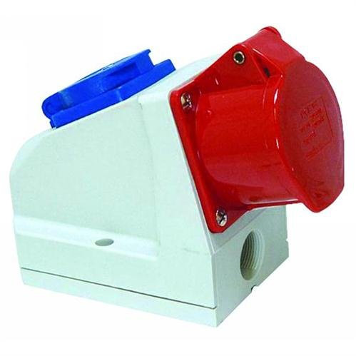 PCE 9225-6 CEE Wandsteckdose + SSD Combo 32A 5-polig 6h IP44 mit Schutzkontakt-Steckdose I Kombi-Steckdose spritzwassergeschützt | Für Industrie, Werkstatt & Outdoor