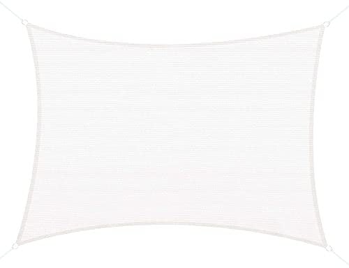 Outsunny Voile d'ombrage rectangulaire 4x6m Toile ombrage extérieur Protection Anti-UV 185g/m² HDPE, pour Jardin terrasse extérieur Patio Piscine Balcon, crème