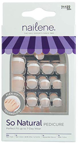Nailene So Natural Toenails, Everyday French, 24 Nails