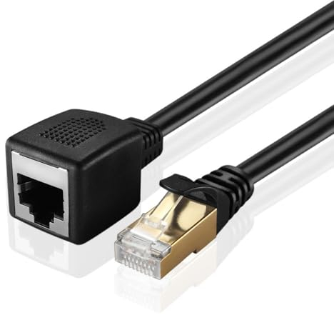 TNP Ethernet Cable Extension Extender (6FT) - Cat7 Cat6 Cat5e Cat5 LAN RJ45 Female to Male Network Wiring Connector Plug Patch Wire - Ethernet Cord Extender for Router Modem Smart TV Computer Laptop