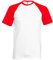 Fruit of the Loom - Kontrast T-Shirt 'Baseball T' Farbe White/Red Größe Large