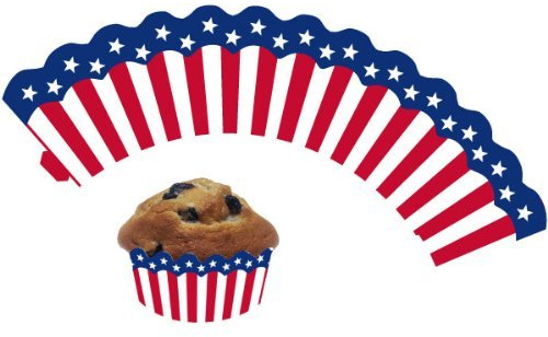 12 USA/Amerika - Cupcake Deko Banderolen von DH-Konzept // Muffinförmchen Muffin Förmchen Kindergeburtstag Geburtstag US Party Kuchen