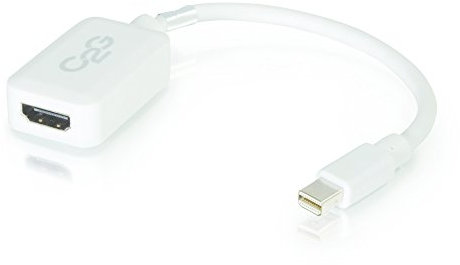 C2G 20CM Mini DisplayPort/Thunderbolt Male to HDMI Female 1080P Adapter White, Full HD Mini DP Compatible with Apple MacBook, Mac Mini, Mac Pro, Microsoft Surface Pro, Dell XPS and More