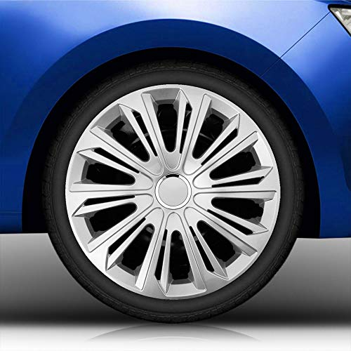 Autoteppich Stylers 15 15 Zoll Radkappen/Radzierblenden 006 Silber (Farbe Silber), passend für Fast alle Fahrzeugtypen (universal)