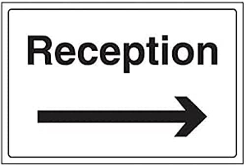 vsafety 72033ba-r informazioni generali cartello, ricezione/Freccia a destra, in plastica rigida, paesaggio, 300 mm x 200 mm, colore: nero