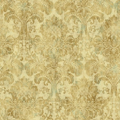 Fairwinds Studio 297-41102 Athena Yellow Damask Wallpaper