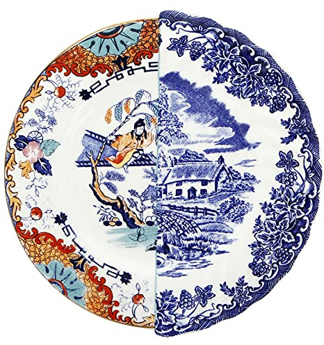 SELETTI Assiette à fruits en porcelaine Ø 20 H.1,6 Hybrid-Valdrada