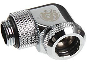 Bitspower Reinforced Rotary G1/ 4 inch 90 Degree Square Multilink Adapter for 12 mm Outer Diameter Brass
