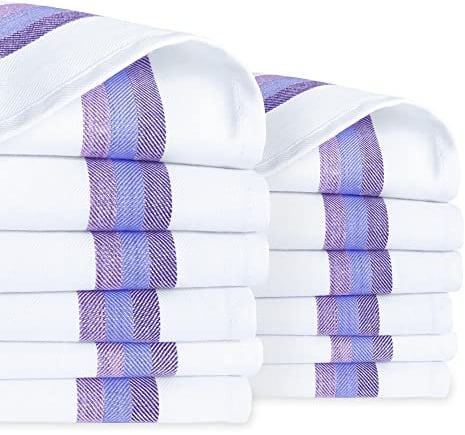 Harringdons Kitchen Tea Towels 100% Cotton Dish Cloths, Quick Drying Ultra Soft Absorbent, Home Essentials, 50 x 70 cm, 12-Pack (Blue)