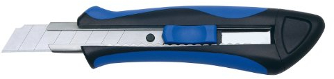Wedo 078918 Cutter soft-grip 18mm avec 2 lames de rechange Bleu