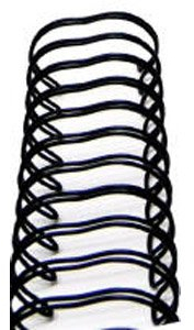 Renz One Pitch Drahtkamm-Bindeelemente in 2:1 Teilung, 23 Schlaufen, Durchmesser 25.4 mm, 1 Zoll, schwarz