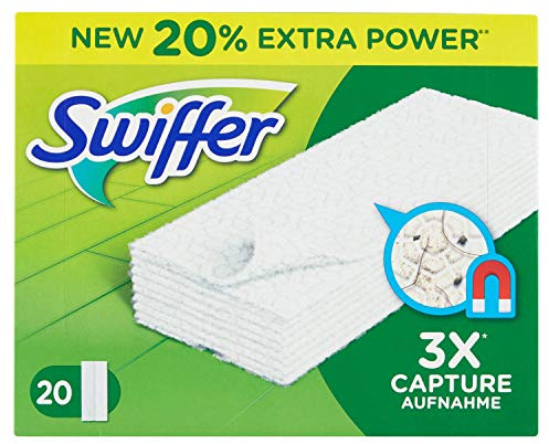 Swiffer - Recharges Lingettes Sèches pour Balai Attrape-Poussière - 4x20 (x80 lingettes)
