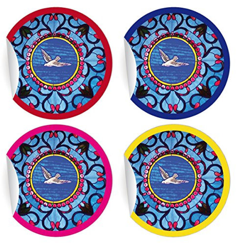 5 x 24 schöne Aufkleber | Sticker mit Friedenstaube/Heiligem Geist, MATTE Papieraufkleber für Geschenke, Sticker selbstklebende Etiketten - Pakete Briefe ø 45mm; 6 x 4 Farben)