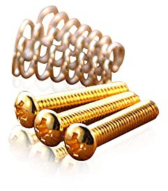 3 x VANSON Gold Screws & Springs for Wilkinson and Import Telecaster Type Bridge Pickups M4 (Gold)