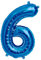 ballonfritz® Ballon Zahl 6 in Blau - XXL 40/102cm - Folienballons für Luft oder Helium als Geburtstag, Jubiläum, Hochzeit oder Abschluss Geschenk, Party Dekoration oder Überraschung