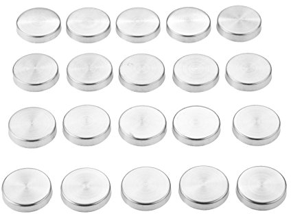Hicello 20 Sets Mirror Screws with Brushed Caps Ø25mm/1-inch Stainless Steel Decorative Screw Cover, Polished Nail Fasterner Fittings for Bath Mirror Table Glass Signs Advertising Furniture - Silver