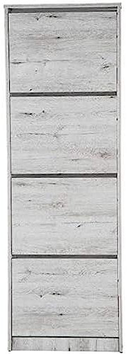 TOPKIT |Mueble Zapatero Loira 52AB| Zapatero estrecho alto | Armario Zapatero | Mueble Zapatero 4 puertas abatibles. | Mozart