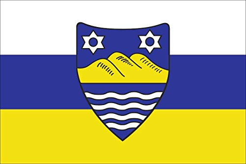 flaggenmeer® Flagge Juist mit Wappen 120 g/m² ca. 40 x 60 cm