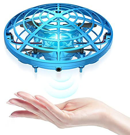 Kriogor UFO Mini Drone for Kids Drone Hand Control,Interactive Infrared Induction Helicopter Flying Ball with 360°Rotating and Shinning LED Light Outdoor Flying Toys Gifts for Aged 6+ Boys Kids Adults