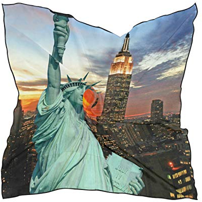 MONTOJ New York Statue of Liberty Big Square Schal für Damen, aus Seide