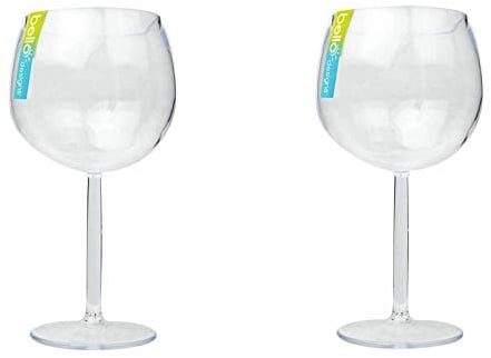 Set of 2 600ml Reusable Plastic Gin Tonic Balloon Cocktail Glass