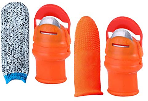 LOVIVER 2PCS Silicone Thumb W/Finger Vege Cutter for Harvest