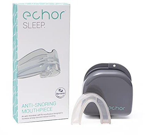 Bite Anti-russamento Echor. Bite Anti-russamento plastica a Doppia Arcata Antimicrobico per smettere di russare e dormi meglio Misura unica. Trasparente.