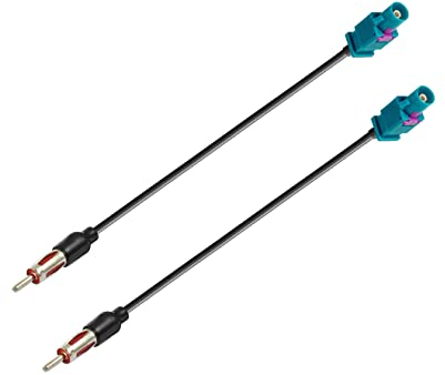 Vecys Câble Fakra vers DIN Adaptateur Fakra Z Autoradio TV Dab + GPS Fakra Prise DIN Pigtail Câble Fakra RG174 6 Pouces 15CM pour Antenne Radio FM/AM 2 Pièces