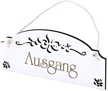Schild Ausgang - Vintage Türschild mit Ornamenten 22 x 11 cm