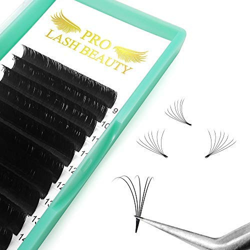 Easy Fan Lashes DD-0.03-12 Eyelash Extensions Easy Fan Russian Lashes Self Fanning Lashes Automatic Blooming Lashes C D curl (DD-0.03,12 mm)