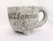 linoows Pflanzentopf Tasse, Pflanzer Willkommen, Blumenkübel, Deko Blumentopf Kunststein