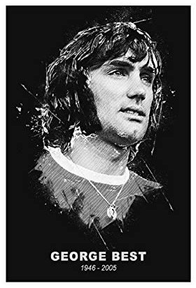 George Best Poster Fußball Kunst Leinwand Wandkunst Dekor Gemälde für Wohnzimmer Heimdekoration 30 × 45 cm