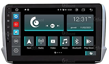 Autoradio Custom Fit per Peugeot 2008 e 208 Android GPS Bluetooth WiFi Dab USB Full HD Touchscreen Display 9 processore 8core e comandi vocali