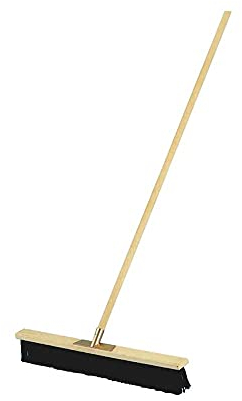 Fofo' - scopa industriale coccio di legno piumata completa di manico in legno spessore mm.28 cm.100