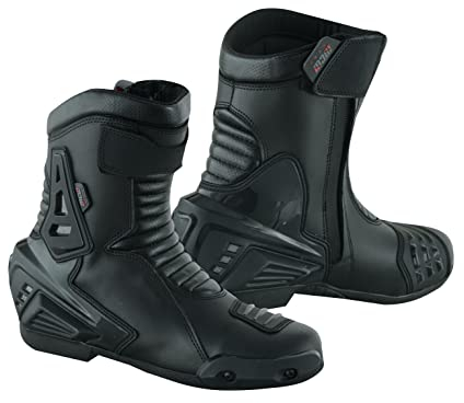 MCW Gear Stivali da moto in vera pelle – Prova la migliore guida con le scarpe sportive da uomo High Tech, Nero , 42 1/3 EU