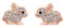 Kaguyo Silver Earrings for Women - rose gold 925 Sterling Silver Pave Zircons Cute Easter Bunny Stud Earrings for Women Girls and Kids - Birthday Gift