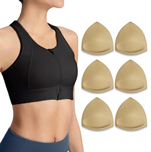 Bra Insert - Bra Pads Inserts - 3 Pairs - Sports Bra Pads Inserts - Beige Removable Bra Pads Inserts Push Up - Bra Cups Inserts - Medium - FYOURH