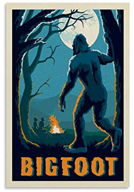 Bigfoot Vintage Poster Malerei Poster Dekorative Malerei Leinwand Wandposter und Kunstdruck Moderne Familie Schlafzimmer Dekor Poster 20 x 30 cm