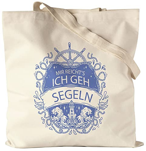 Hey!Print Mir reicht's Ich geh Segeln Jutebeutel Stoffbeutel Canvas Segler Geschenk Papa Vater Segelboot Katamaran