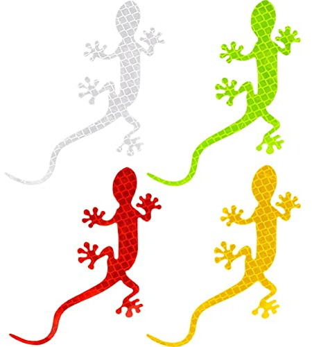 4pcs Gecko Reflexionspfus Aufkleber Hochtechnisches Nachttätigkeitsklasse Sicherheitswarnung Selbstkleber Streifen Für LKW-SUV-tür Fenster Stoßstange
