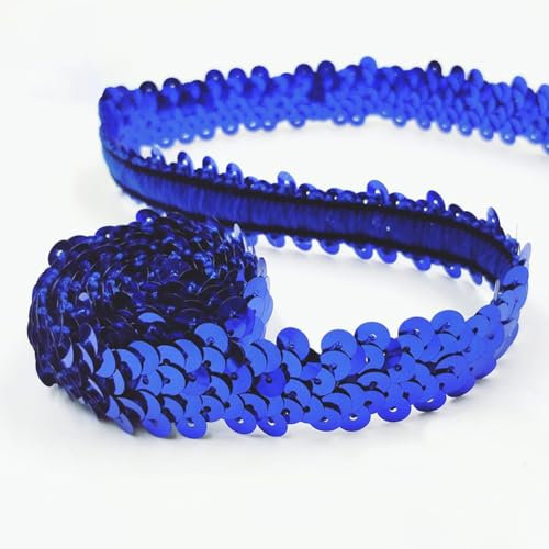 CNFQ 10 yards Elastisches glänzendes Paillettenband Applikation für Hochzeit Kostüm Brautschmuck PVC (#14)