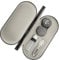 Glasses Case Double Sided Dual Use Design 2 in 1 Case with Mirror Tweezers Remover for Men & Silver Grey, gray
