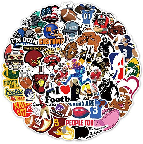 Rugby Aufkleber 50 Stück für Wasserflaschen, niedliche Rugby Geschenke Sport Aufkleber für Kinder, Teenager, Erwachsene