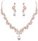 Loutade Jewellery Sets for Women, Crystal Necklace & Drop Earring Set, Bridal Jewellery Set with Crystal, Rose Gold Wedding Jewellery Set for Bride Bridesmaid, Women's Jewellery Set for Party Wedding
