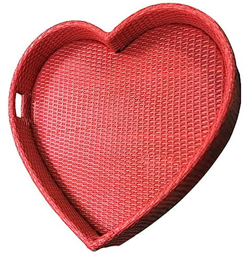 Schwimmendes Tablett für Pool Rattan Gewebtes,gewebtes Rattan-ServiertablettSchwimmende Coasters Für Pool Party Wasser-Spaß,red
