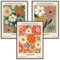 WBdesignz Poster Set Flower Market Vienna Madrid Berlin Wandbilder Wohnzimmer Bilder Schlafzimmer Wandbild Vintage (DIN A3 ohne Rahmen)