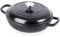 Casseruola bassa in ghisa con coperchio – antiaderente, adatta al forno fino a 260 °C – pentola resistente, adatta al forno – pentola smaltata – nero, 1,1 Quart, 26 cm – Nuovva