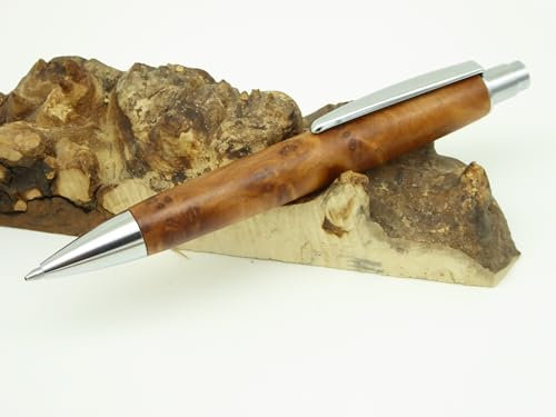Edler Kugelschreiber oder Bleistift aus Edelhölzer, Holz handgedrechselt Hamburg (Thuja Maser)
