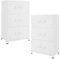 ML-Design 2er Set Aktenschrank 75x40x120 cm, Weiß, Stahl, Büroschrank freistehend 4 Beinen, Metallspind 6 Türen, 3 Innenfächer, Industrial, Lagerschrank Stahlschrank Metallschrank Aufbewahrungsschrank