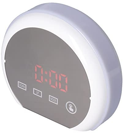 Fdit Wecker Leuchtende Snooze Led Uhr Hause Spiegel Uhr Schlafzimmer Uhr Zimmer Uhr Uhr Uhr für Wecker (rote Wörter)
